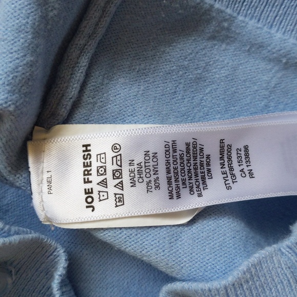 joe fresh blue knit cotton blend cardigan sweater 3T toddler girls - Picture 5 of 6